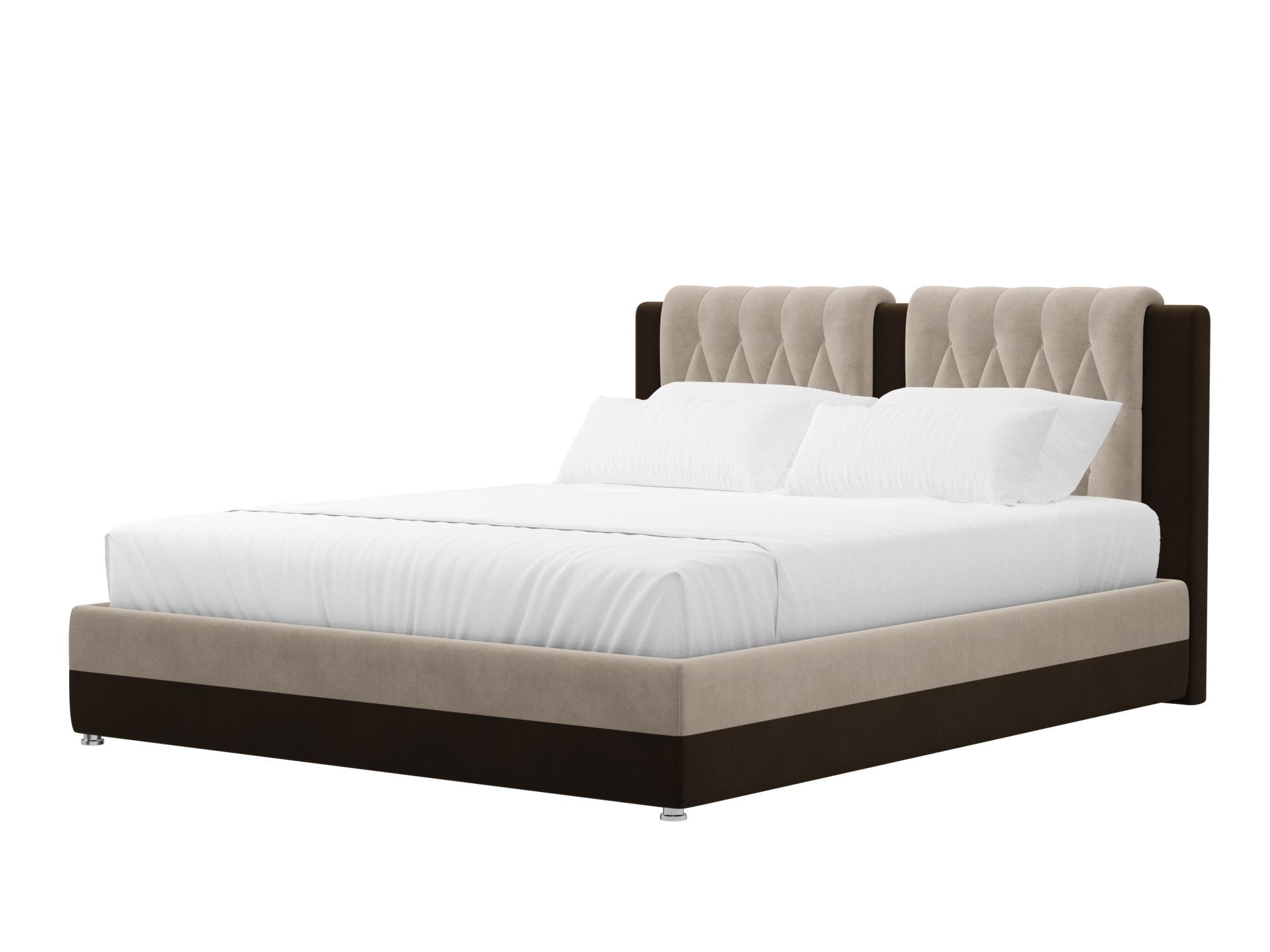 Кровать интерьерная Камилла 200 (бежевый\коричневый)