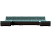 П-образный модульный диван Монреаль Long (бирюзовый\коричневый цвет)