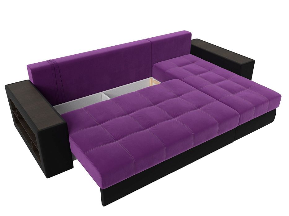 Угловой диван Дубай правый угол (фиолетовый\черный)